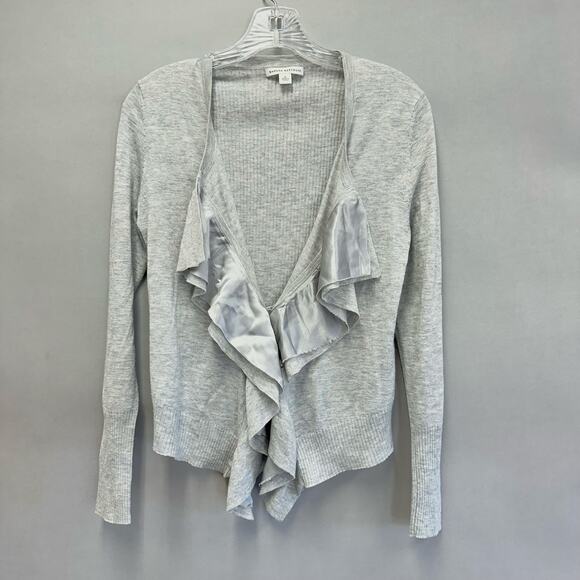 Banana Republic Gray Long Sleeve Ruffle Lightweight Shrug Cardigan Size Small - Picture 13 of 15